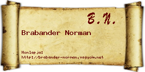Brabander Norman névjegykártya
